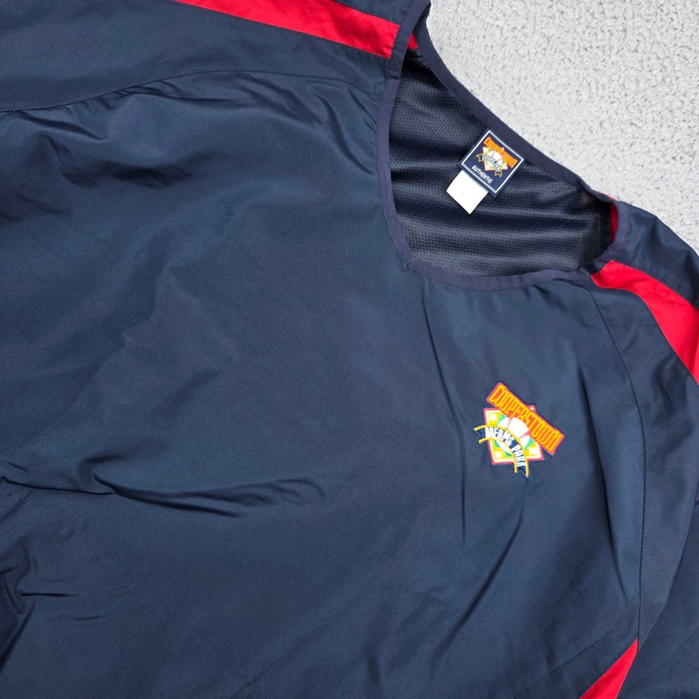 Cooperstown Dreams Park Mens‎ Navy Red Short Sleeve Batting Jacket Windbreaker L